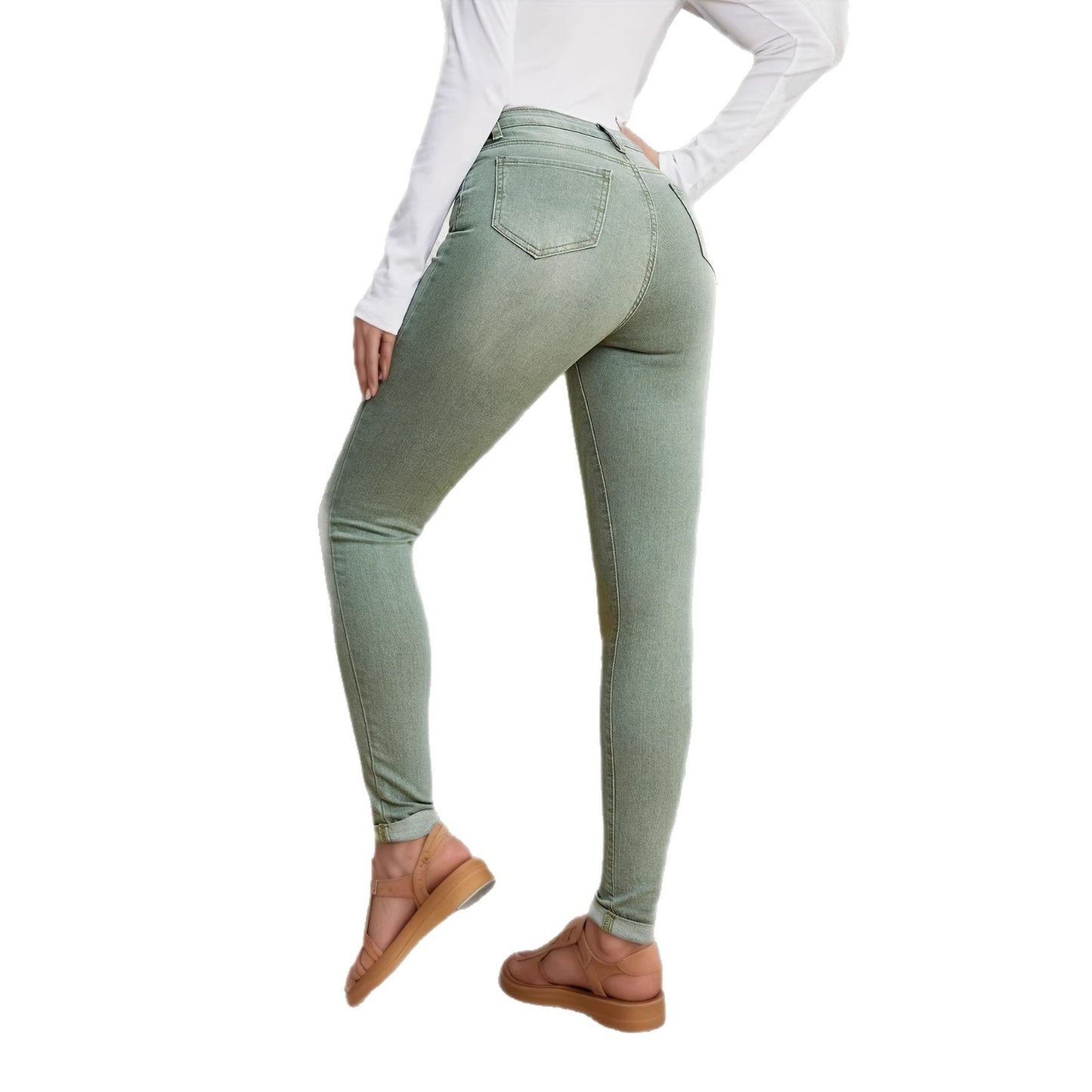 Personalized Womens Stretchy Slim-fit Denim