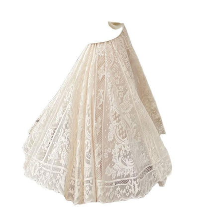 Womens Lace Full-Flared Midi Skirt