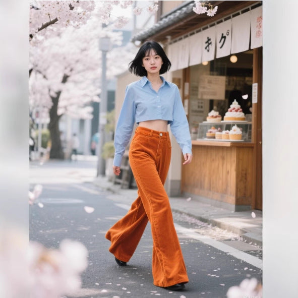 High-waisted Casual Womens Fashionable Casual Trousers