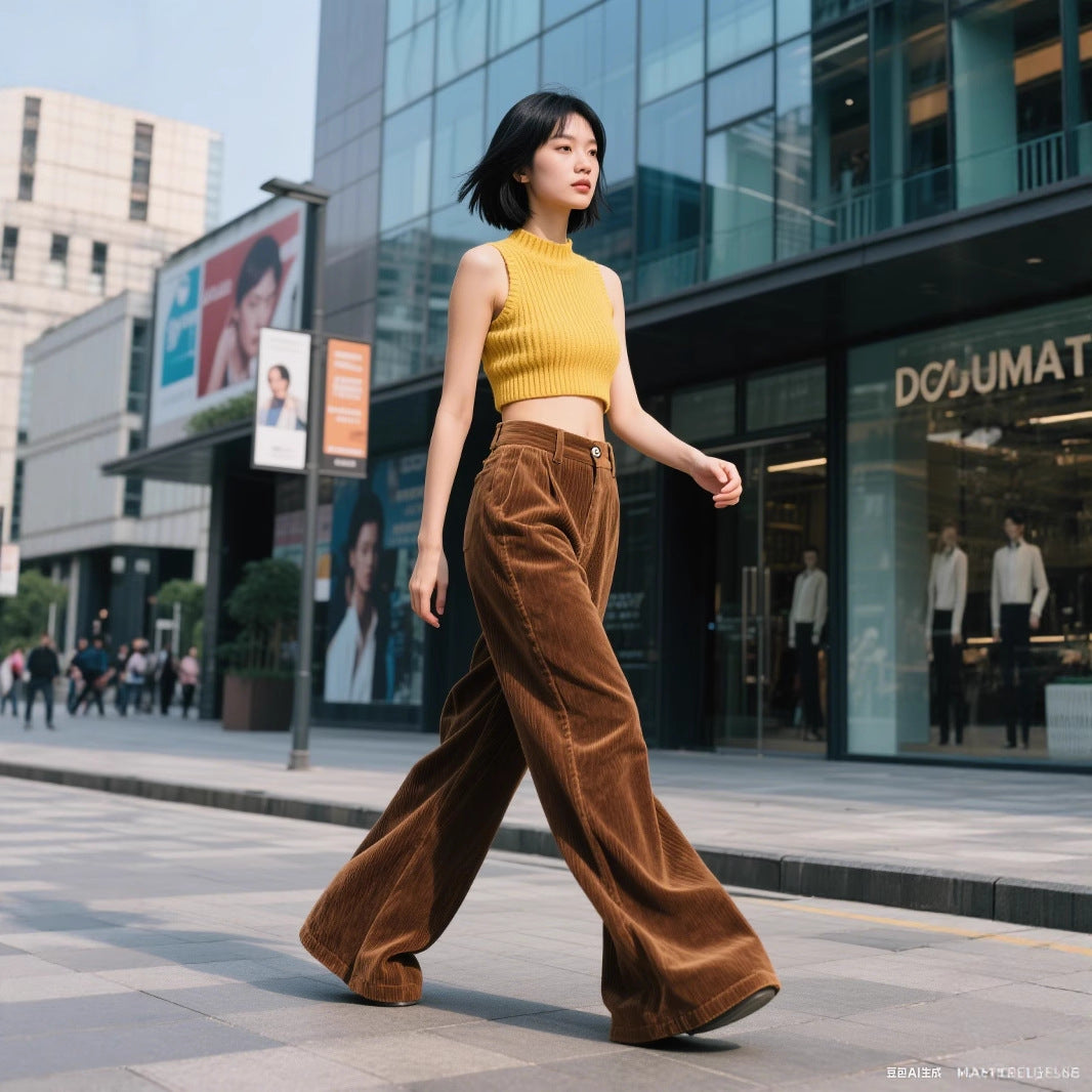 High-waisted Casual Womens Fashionable Casual Trousers