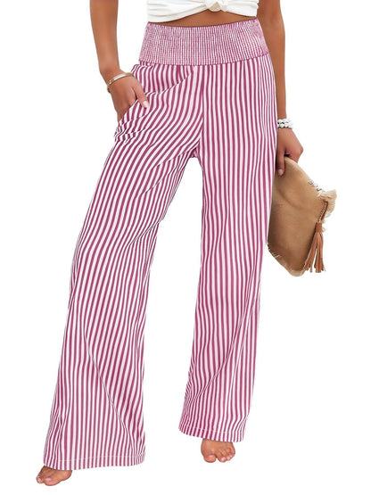 Loose-fit Ruched High-waisted Straight-leg Womens Trousers
