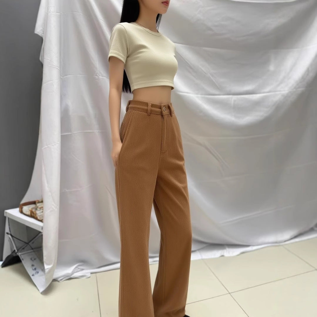 High-waisted Casual Womens Fashionable Casual Trousers