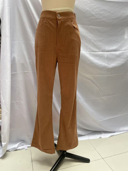 High-waisted Casual Womens Fashionable Casual Trousers
