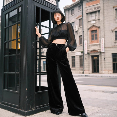 High-waisted Casual Womens Fashionable Casual Trousers