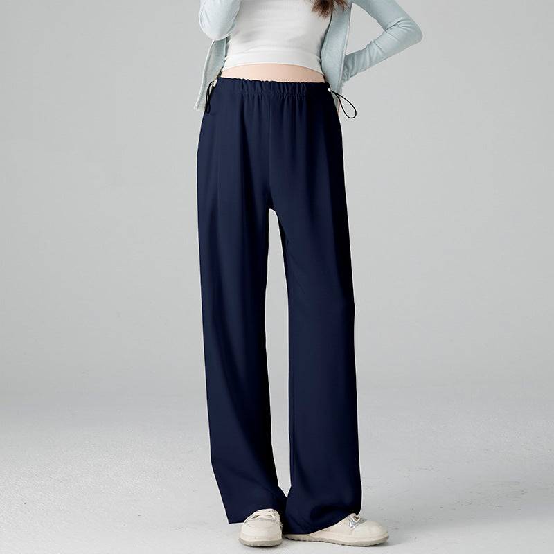 Vintage Acetate Fiber High-waisted Cool-to-the-touch Wide-leg Pants