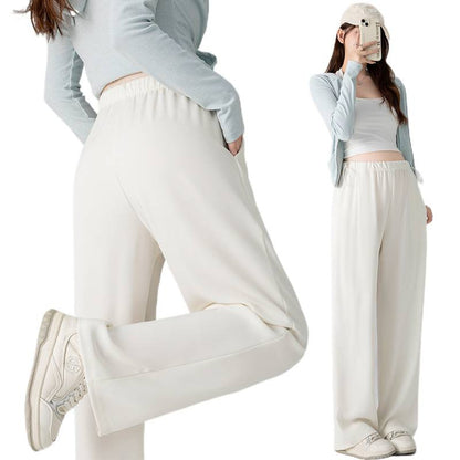 Vintage Acetate Fiber High-waisted Cool-to-the-touch Wide-leg Pants